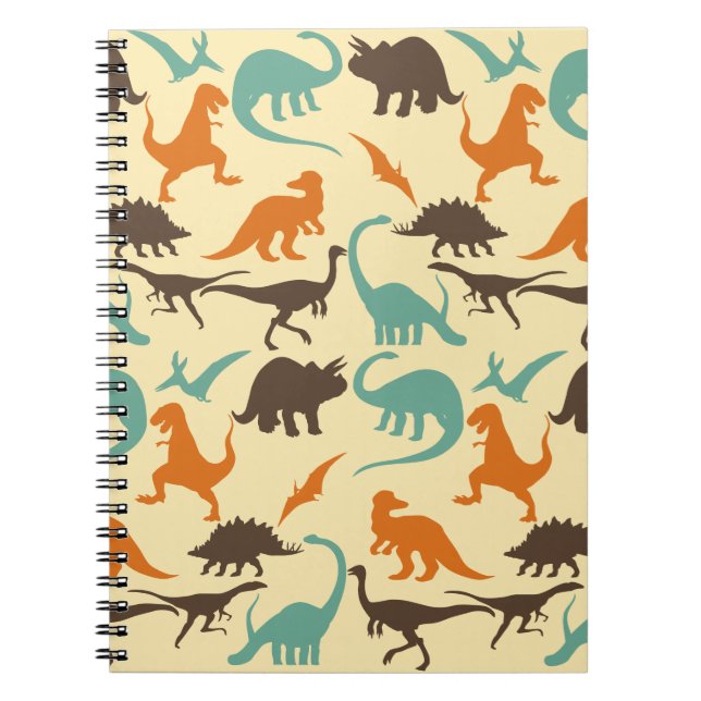 Dinosaur Pattern Silhouette Notebook (Front)