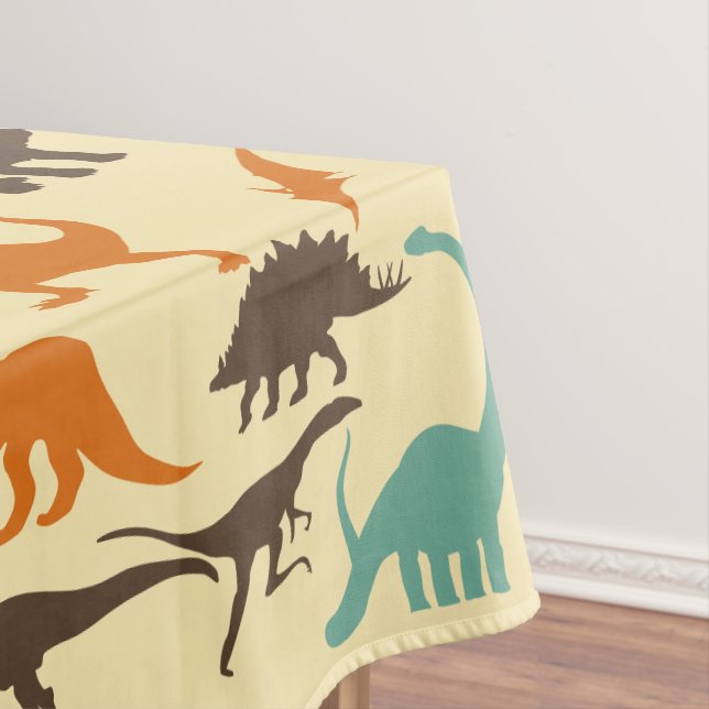 Dinosaur Pattern Silhouette Tablecloth (In Situ)