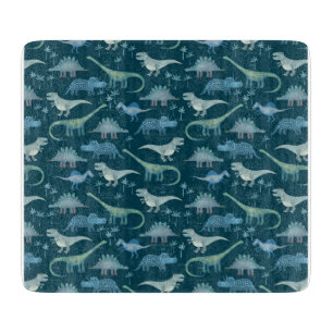 Dinosaur Pattern Teal Green Cutting Board