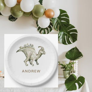 Dinosaur Personalised Birthday Party Paper Plate