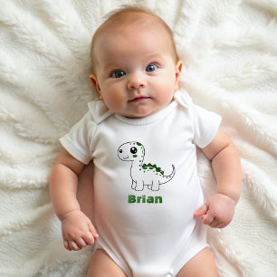 Dinosaur Personalised Name Funny cute   Baby Bodysuit