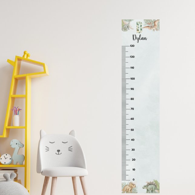 Dinosaur Personalised Name Monogram D Growth Chart (Creator Uploaded)