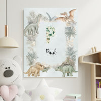 Dinosaur Personalised Name Monogram P Nursery