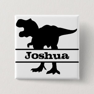 Dinosaur Personalised Name Tag 15 Cm Square Badge