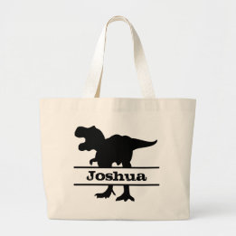 Dinosaur Personalised Name Tote Bag
