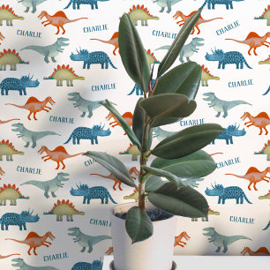 Dinosaur Personalised Name Wallpaper