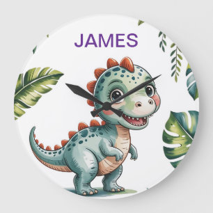  Dinosaur Personalised Wall Clock – Cute Jungle Di