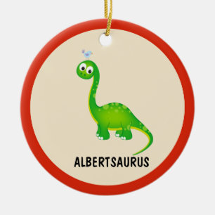 Dinosaur Personalised with Child's Name Ceramic Tree Decoration