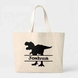 Dinosaur Personalized Name Tote Bag