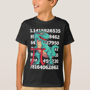 Dinosaur Pi Day T Rex Funny Math 3.14 Teacher Stud T-Shirt