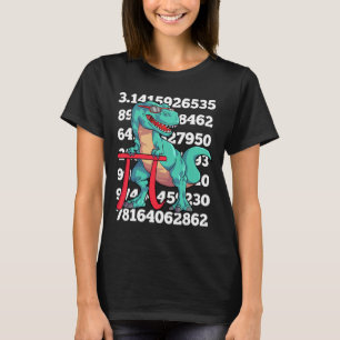 Dinosaur Pi Day T Rex Funny Math 3.14 Teacher Stud T-Shirt