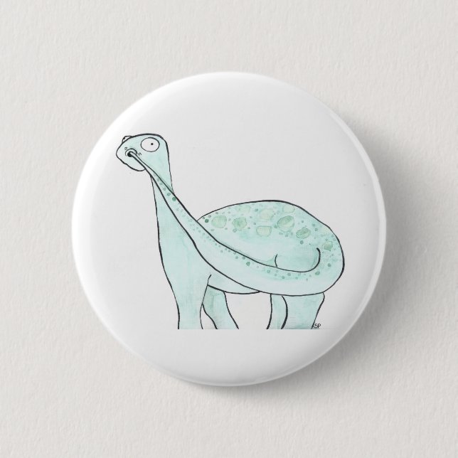 Dinosaur Picking His Nose 6 Cm Round Badge (Front)