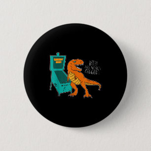 Dinosaur Pinball Wizard Arcade Machine Player Pict 6 Cm Round Badge