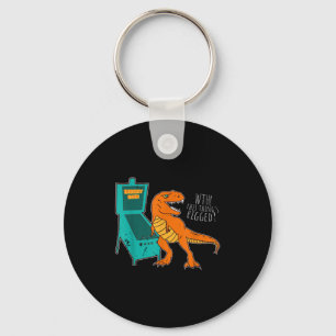 Dinosaur Pinball Wizard Arcade Machine Player Pict Key Ring