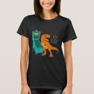 Dinosaur Pinball Wizard Arcade Machine Player Pict T-Shirt