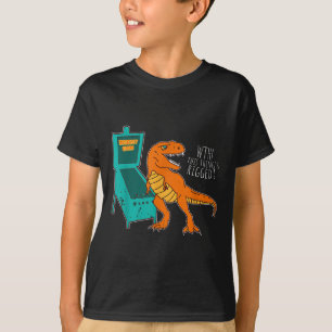 Dinosaur Pinball Wizard Arcade Machine Player Pict T-Shirt