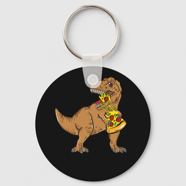 Dinosaur Pizza Slice Lover Key Ring (Front)