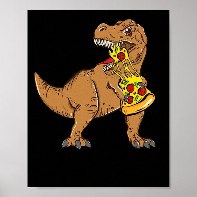 Dinosaur Pizza Slice Lover Poster (Front)