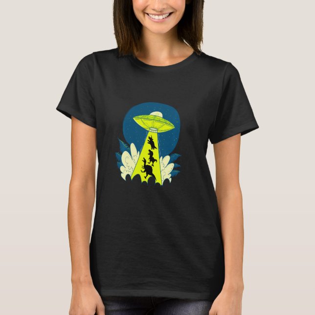 Dinosaur Planet Spaceship Abduction Ufo Aliens Et T-Shirt (Front)