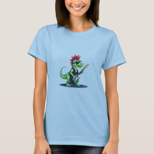 Dinosaur playing electric guitar T-Shirt