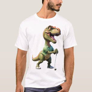 dinosaur playing golf dinosaur golf shirt