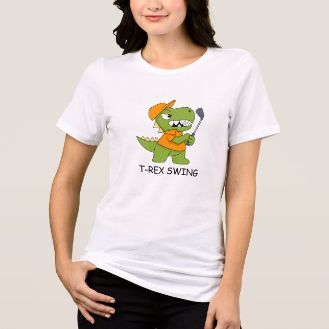 dinosaur playing golf dinosaur golf shirt (Front)