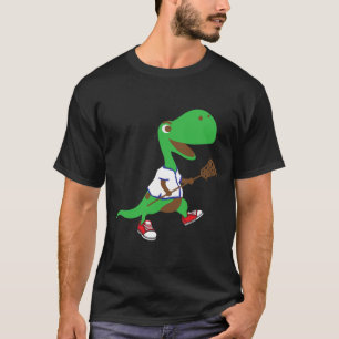 Dinosaur Playing Lacrosse Cool Dino Team Sport Gif T-Shirt