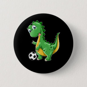 Dinosaur playing Soccer Dino Sports 6 Cm Round Badge