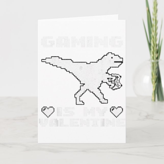 Dinosaur Playing Video Games Funny Gaming For Vale Card (Front)