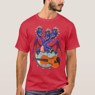 Dinosaur Playing Violin Funny Good Dinosaur Violin T-Shirt
