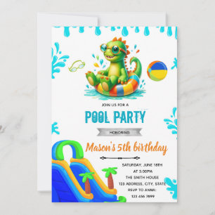 Dinosaur pool Invitation