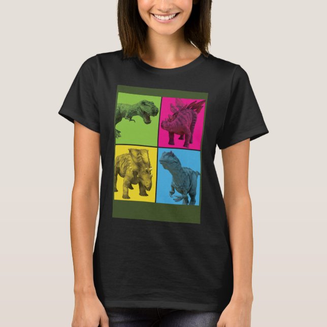 Dinosaur Pop-Art for Boys and Girls Who Love Dinos T-Shirt (Front)