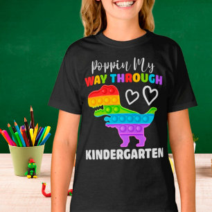 Dinosaur Poppin My Way Through Kindergarten T-Shirt