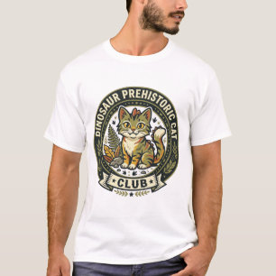 Dinosaur Prehistoric Cat Cat Graphic Tee Art - Din