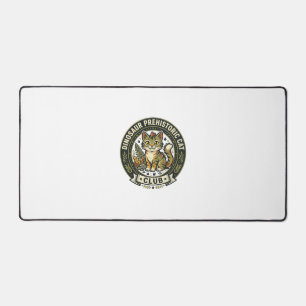 Dinosaur Prehistoric Cat Cat Graphic Tee Art - Din Desk Mat
