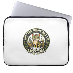 Dinosaur Prehistoric Cat Cat Graphic Tee Art - Din Laptop Sleeve