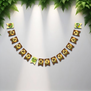 Dinosaur Prehistoric Cute Cartoon Happy Birthday Bunting