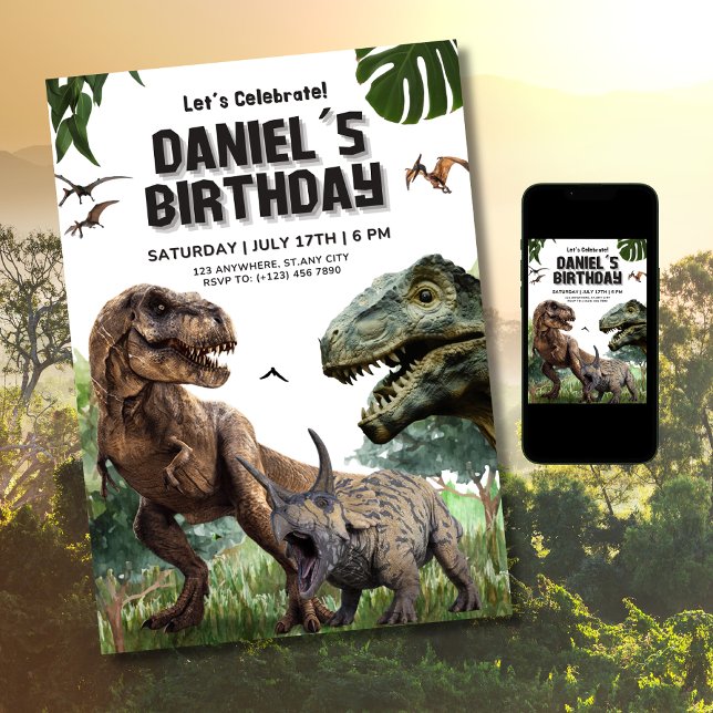 Dinosaur Printable birthday invitation T REX Party (Creator Uploaded)