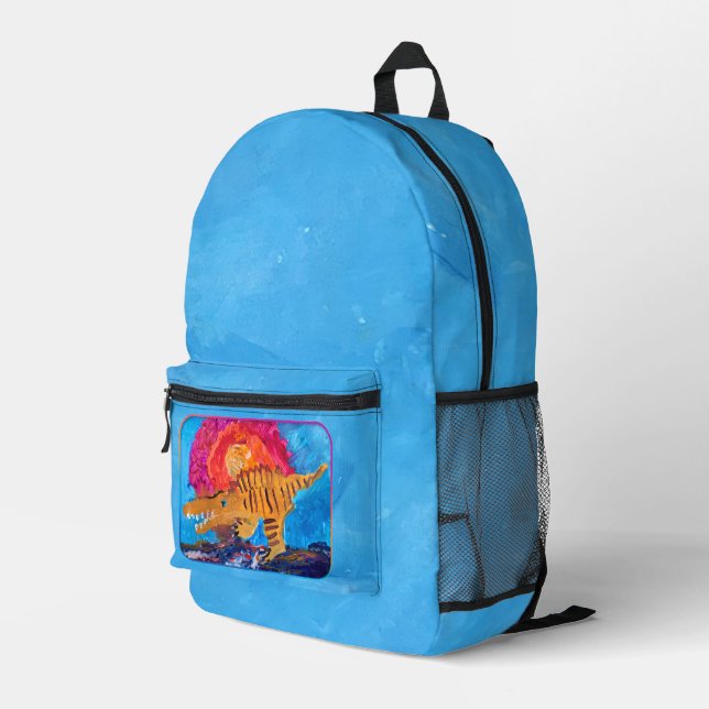 Dinosaur Printed Backpack (Back Corner Right)