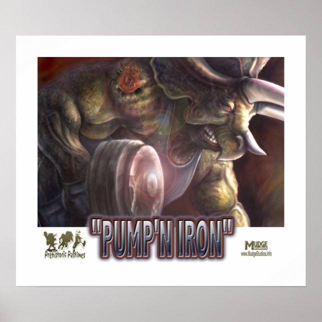 Dinosaur Pumping Iron Poster (Front)