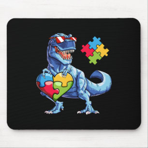Dinosaur Puzzle Piece Autism Awareness Boys Kids M Mouse Pad