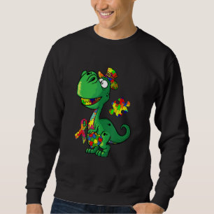 Dinosaur Puzzle Piece Hoodie Autism Awareness Boys