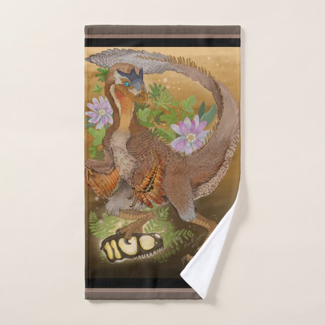 Dinosaur Raptor Jungle Art   Bath Towel Set (Hand Towel)