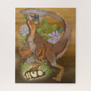 Dinosaur Raptor Jungle Art Jigsaw Puzzle