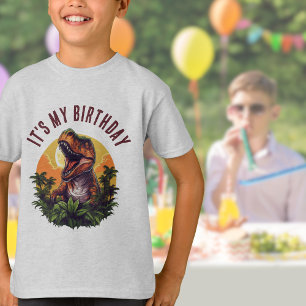 Dinosaur Rawr Customisable T-Rex Birthday T-Shirt