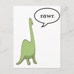 Dinosaur rawr! postcard