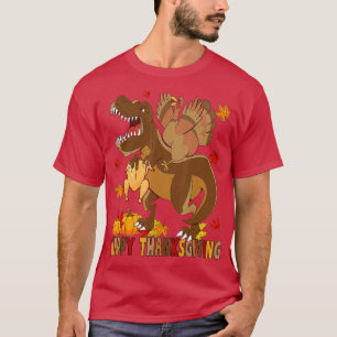 Dinosaur Rawr Thanksgiving Boys Turkey Saurus T re T-Shirt