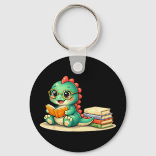 Dinosaur read reader book library funny mum dad key ring