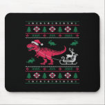 Dinosaur Reindeer Sleigh Ugly Christmas  Mouse Pad<br><div class="desc">Dinosaur Reindeer Sleigh Ugly Christmas</div>