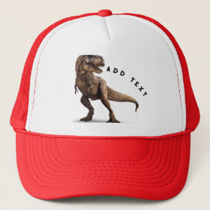 Dinosaur Reptiles Image Add Text Printed Super-Cap Trucker Hat